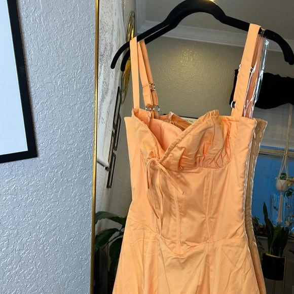 HOUSE OF CB 'Carmen' Tangerine Bustier Sundress NWOT - Picture 10 of 12